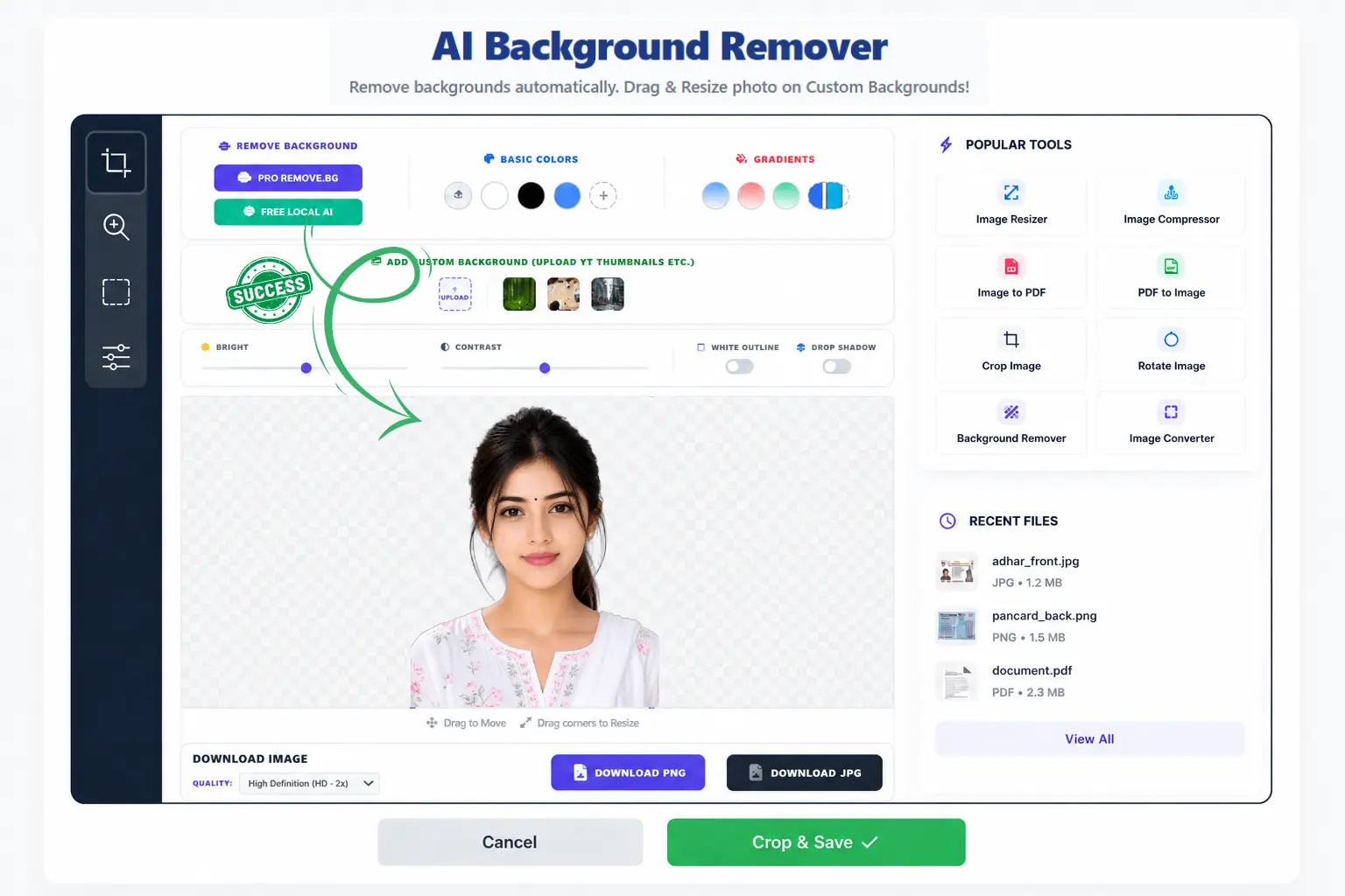 Auto Remove Background and Add YouTube Thumbnail Outline