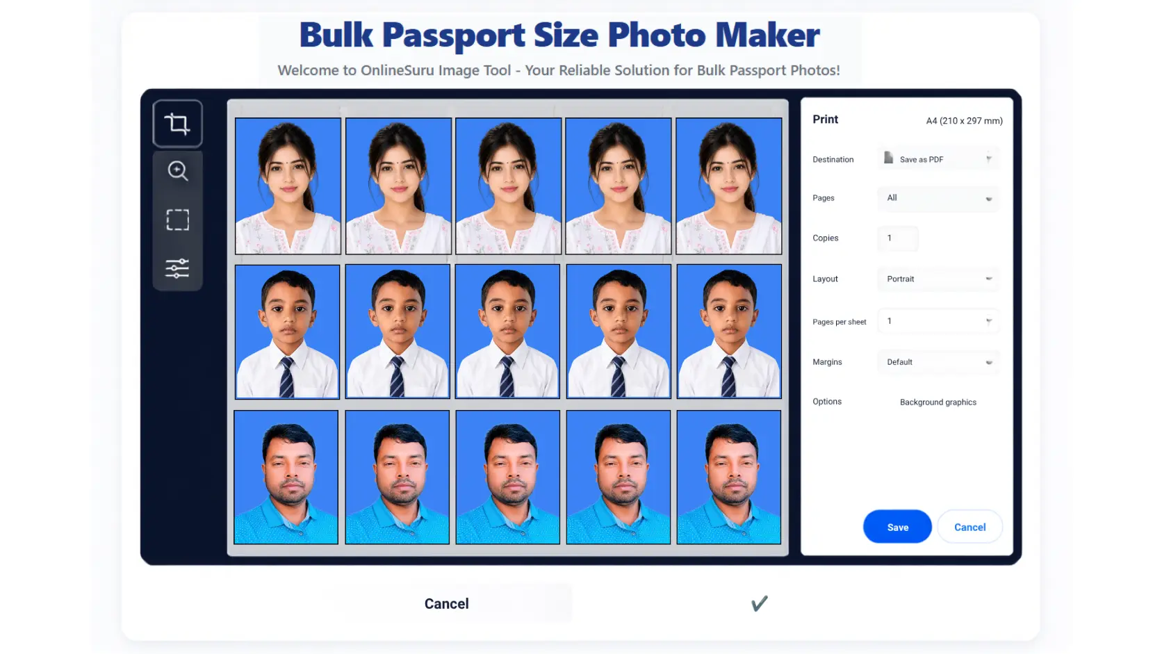 bulk Passport Photos on A4 Sheet Ready for Print