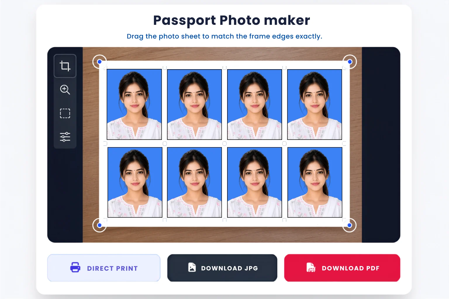 3.5 x 4.5 Passport Size Photo Preview
