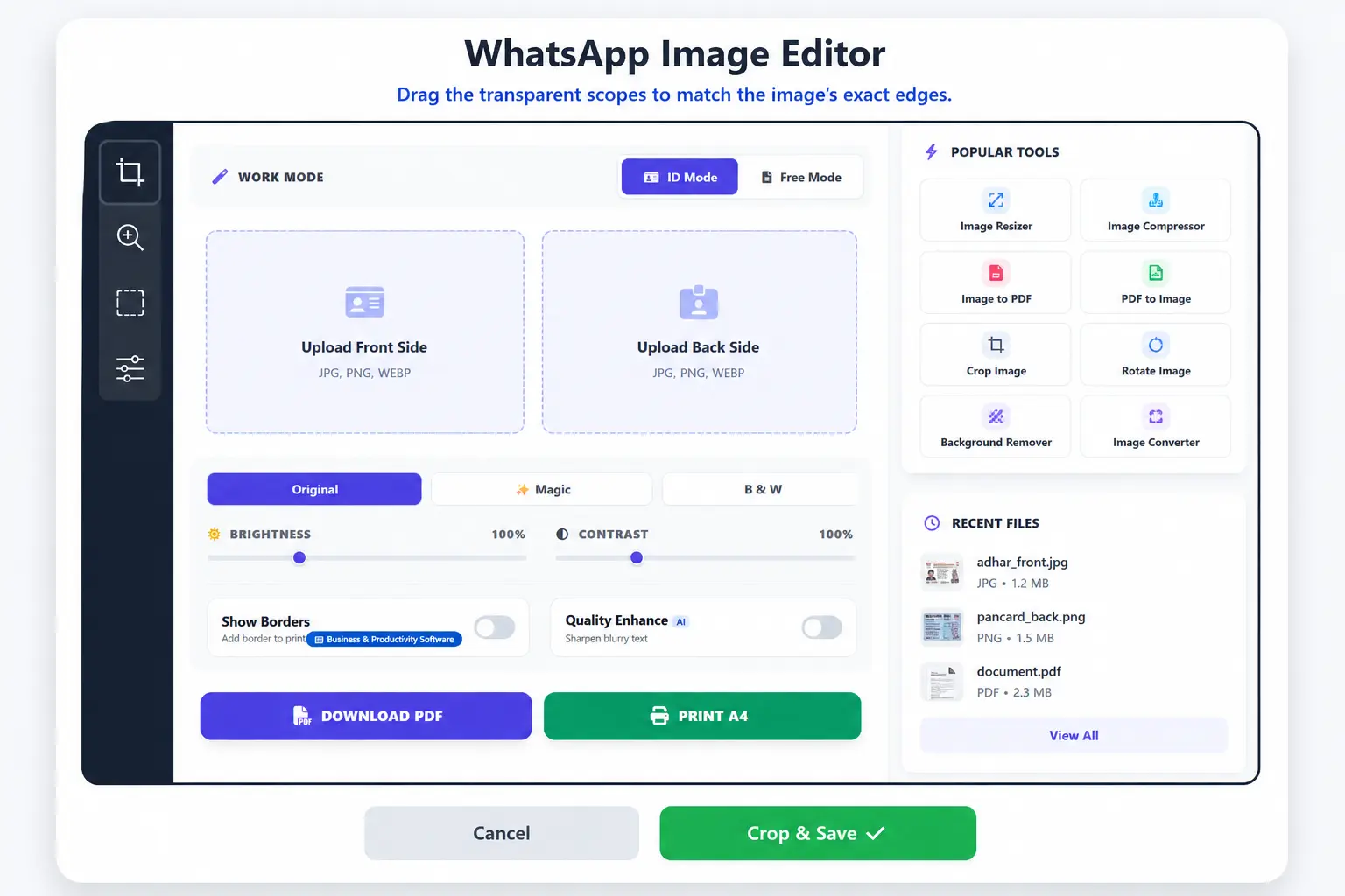 Upload Document on Free WhatsApp Image Editor Online
