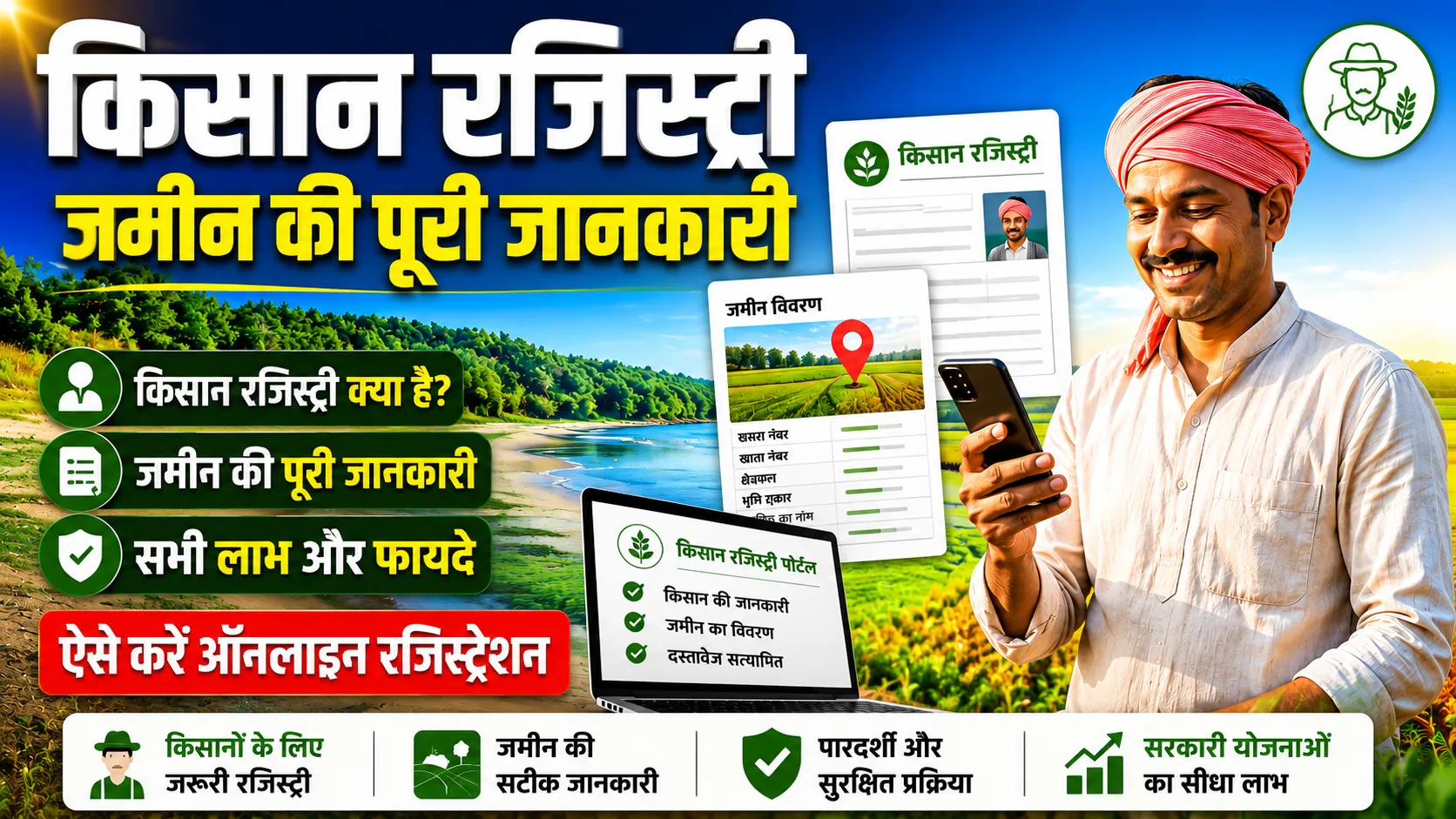 किसान पंजीकरण और भूमि विवरण: अपनी जमीन का रिकॉर्ड ऑनलाइन देखें और सरकारी योजनाओं का लाभ उठाएं